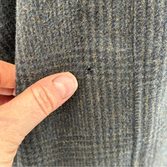 Men's Vintage Gray‎ Glen Plaid Overcoat Wool Coat 42L - Picture 7 of 15